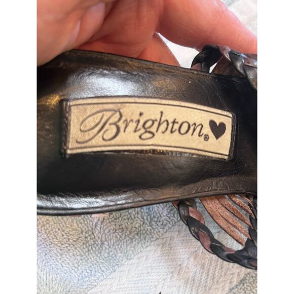 Brighton Women's Size 8M Black/Brown Abby Mules Leather Slip On Sandals - Picture 2 of 9